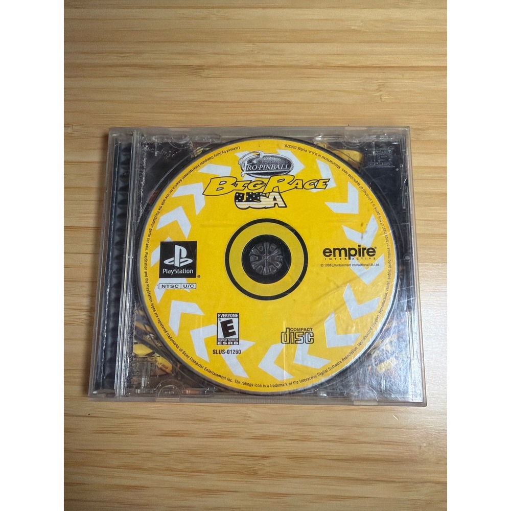PS1 Pro Pinball Big Race USA No Manual Untested PlayStation Game